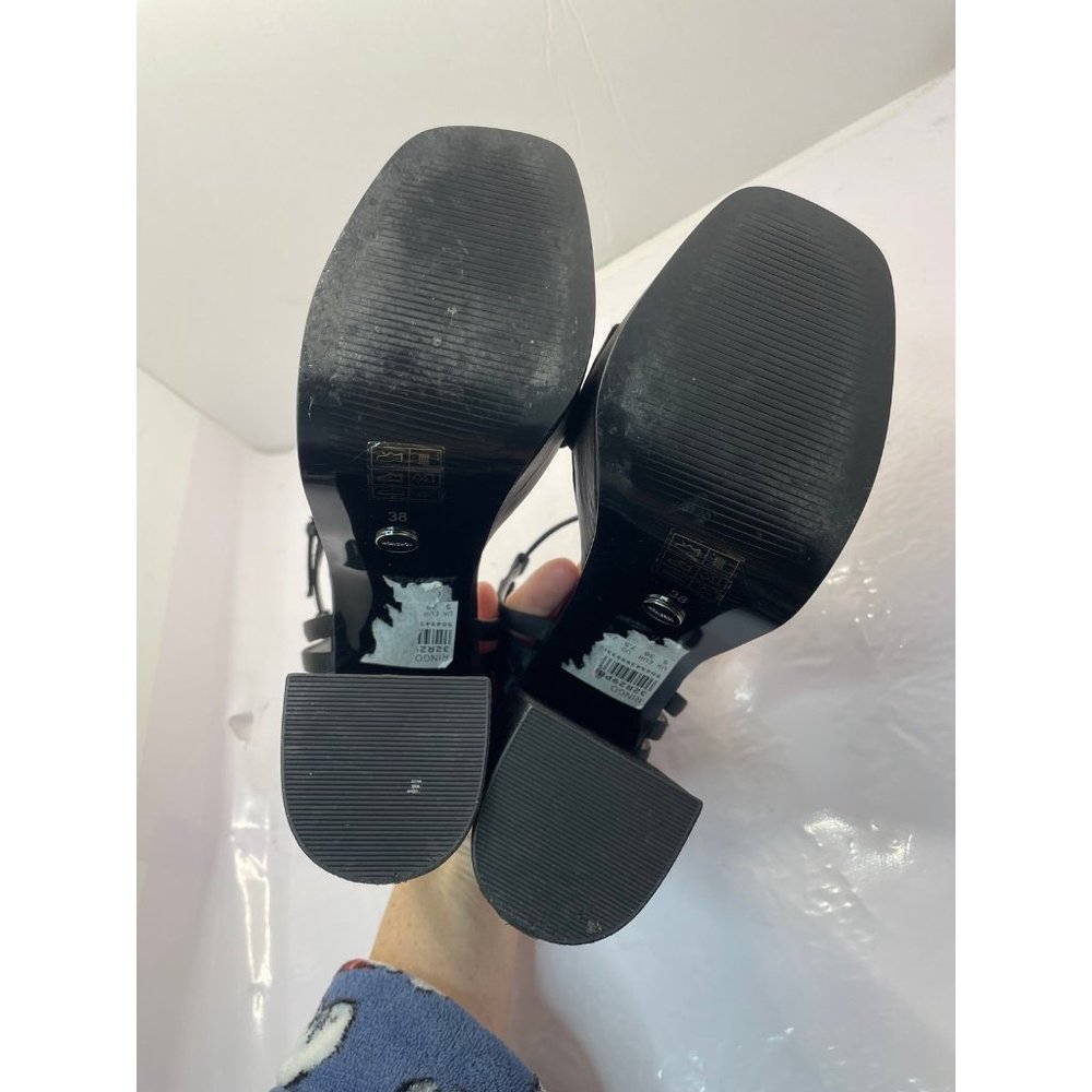 TOPSHOP Ringo Platform Sandals Black Size 7.5 - Picture 6 of 8
